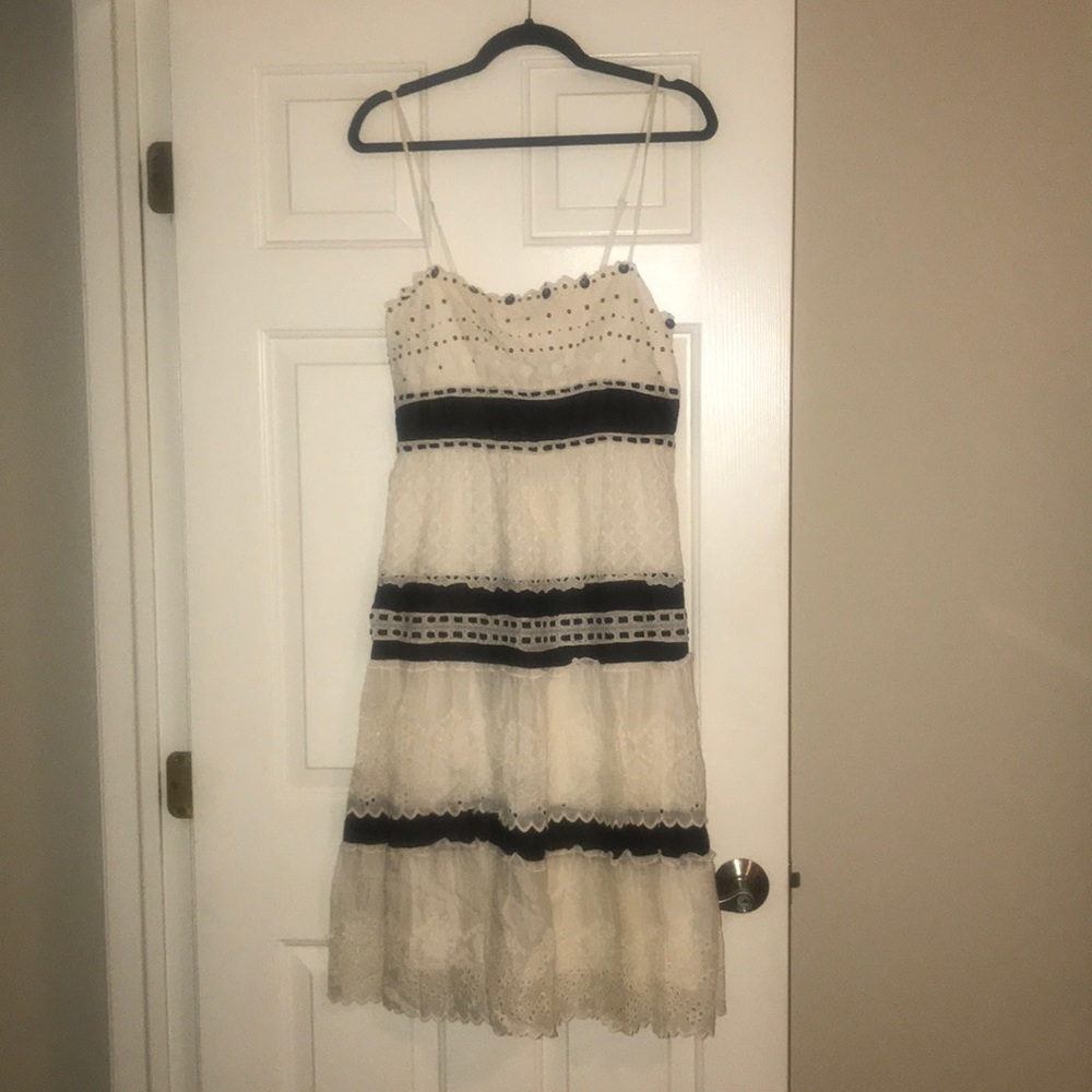 BCBG White & Black Mixed Pattern Dress